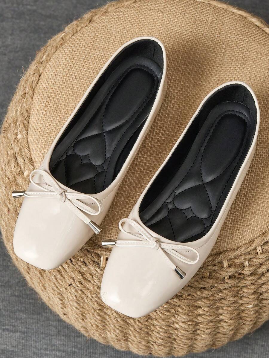 Women's Fashion Casual Flat Shoes With Buckle Closure, Available In Khaki, Black & White, Red, Yellow, Mint Green, Pink, Burgundy, Suitable For Outdoor, Travel, Office, Party & Everyday Wear - 杏色 - 查看 1