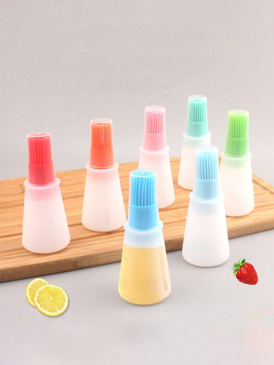 1 pieza Pincel de silicona para aceite, para freidora de aire, parrilla, dispensador de aceite de cocina recargable resistente al calor (puede haber una ligera diferencia de color debido a la iluminación durante la fotografía)