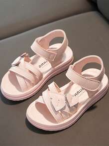 Fashionable Hook And Loop Closure Girls Princess Shoes, Lightweight, Anti-Slip, Suitable For Toddler & Children