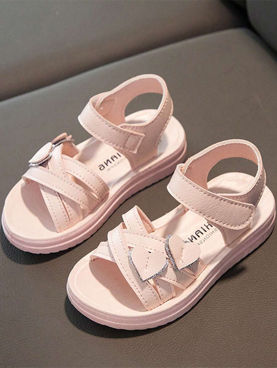 Fashionable Hook And Loop Closure Girls Princess Shoes, Lightweight, Anti-Slip, Suitable For Toddler & Children