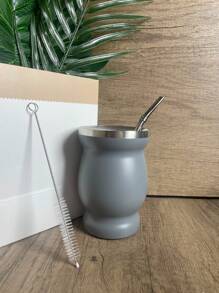 1 bộ, 8OZ, Cốc đựng trà Yerba Mate hai lớp bằng thép không gỉ, Cốc cà phê kèm thìa ống hút Mate & Cọ rửa, Cách nhiệt chống bỏng, Dễ vệ sinh, Lý tưởng cho người yêu thích trà Mate truyền thống (Hạt đá cẩm thạch/Hồng/Xám/Xanh lá cây nhạt) Quay lại trường - nhiều màu - Xem 20