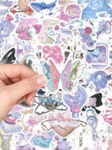 250 件梦想女孩水晶贴纸，适合儿童，水瓶彩色贴纸，笔记本电脑滑板日记手机涂鸦贴花，适合儿童青少年女孩成人礼物 - 彩色 - 查看 4