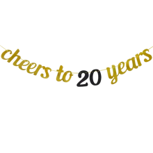 1set Gold Black Cheers To 20 30 40 50 60 Years Banner Birthday Party Decoration