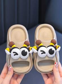 1 par de chanclas EVA para niños, zapatillas de baño suaves con suela antideslizante para niños pequeños en el hogar