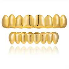 THATBOY 2 peças de acessórios de rapper hip-hop, grelhas de dentes banhadas a ouro 18k, grelhas personalizadas para uso diário e Halloween, adequadas para homens e mulheres