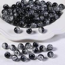 100pcs 6-8mm Creative Black And White Acrylic Cracked Beads, Suitable For Women, DIY Bracelets, Necklaces, Jewelry Materials,Suitable For Holiday Beading