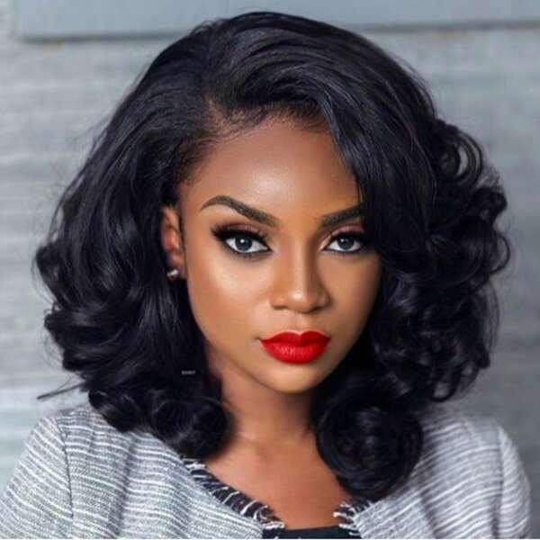 Women's Basic Loose Curly Bob Wig Brazilian Remy Human Hair | 13x4 Lace Front Wig HD Transparent Lace Wig For African Women Loose Wave Curly Suitable For Daily Use And Major Festivals Such As Musical Festival
