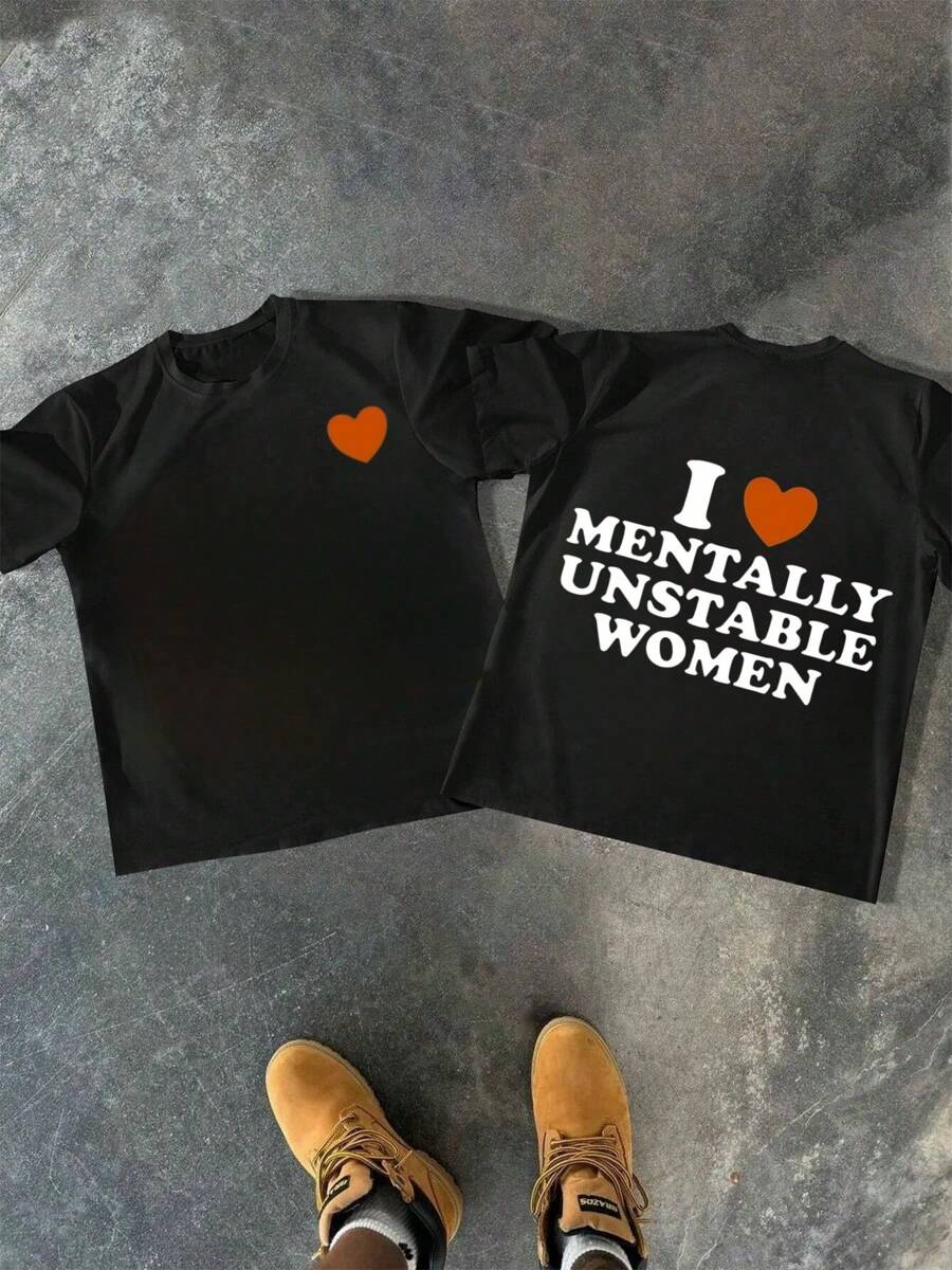 220g 100% Cotton 1Pcs Men's Casual Comfortable Double - Sided Digital Print T - Shirt Bold Love Statement Style