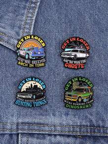 4 stuks GET IN LOSER Automotive Harde Emaille Naald Creatieve Cartoon Broche Kraag Badge Sieraden Cadeau Voor Vrienden
