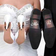 2 piezas de calcomanías de decoración de boda "I Do/Me Too", calcomanías para zapatos de fiesta de boda para la novia y el novio, calcomanías para zapatos de boda resistentes al agua y removibles para decoración de boda "I Do/Me Too" - Multicolor - Ver 6