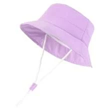 Infant Sun Hat, Toddler Summer Sun Protection Hat, Baby Boy Hat, Beach Hat, Wide Brim Bucket Hat, Baby Girl Hat, Adjustable Children Cap - 純色短沿盆帽 - 查看 35