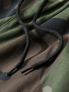 Men's Camouflage Military Stand Collar Multi Pocket Tactical Style Flight Jacket - Army Green - View 4