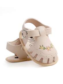 Infant Girls Sandals Summer Shoes Outdoor First Walker Toddler Girls Shoes For Summer Elegant White Embroidery