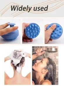 2 件装头皮和身体按摩刷、小麦秸秆洗发工具、硅胶梳、头皮刷、去角质膏、去屑工具、男女通用