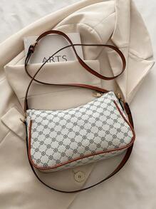 小众法式复古花卉女式腋下包，2025新款韩版时尚休闲百搭单肩斜挎包 - 米色 - 查看 9