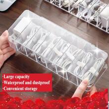 1 pièce Boîte de rangement pour tiroir en PS, boîte de rangement anti-poussière pour câble de données, boîte de rangement pour câble de données, boîte de rangement pour câble de bureau, plateau de rangement pour tiroir de bureau loisir et espace, convient pour la décoration de la maison, la décoration d'automne, la décoration des fêtes, la décoration de la chambre, la décoration de la maison, la décoration d'automne, la décoration de la chambre. Cadeaux pour femmes et filles. - Multicolore - Voir 4