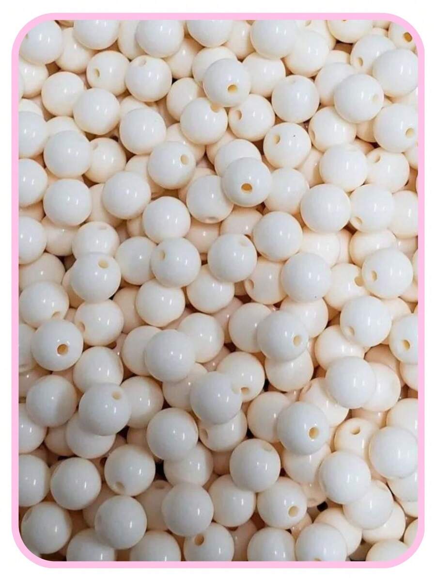 200 Milky Pearl 8mm Loop Bead Ball Bead Craft Jewelry - Kem - Xem 1