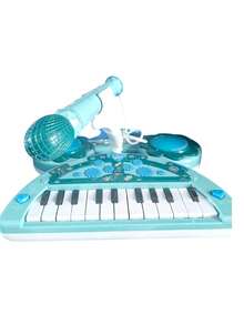 Teclado y piano para niños, soporte para bebés, música, luz y melodías - Azul - Ver 2