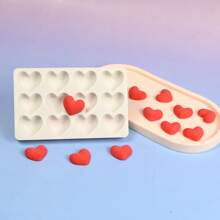 1 pièce Moule en silicone en forme de cœur pour fondant, moule à chocolat en forme de cœur, moule en silicone pour la cuisson, la décoration de gâteaux, l'artisanat du sucre et l'argile polymère pour Noël, la Fête des Mères, la Saint-Valentin, l'Action de grâce, etc.