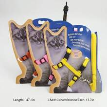 猫牵引绳 - 舒适的户外猫散步背带套装 - 适合迷你犬，交叉猫牵引绳 - 猫背带 - 彩色 - 查看 3