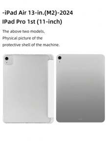 1pc Transparent Pencil Slot Triple-Fold Tablet Case, Purple, Customizable Text, Triple Fold Stand, Built-In Pencil Slot, Soft Edge Full Wrap Anti-Wear, Magnetic Sleep/Wake, Minimalist Casual Business Classic TPU Soft Shell Cover, Compatible With IPad Mini4/Mini5/Mini6/Mini7/Air/Air2/9.7/10.2/10.5/Air4/Air5/10.9/Pro 11-In.(M2)-2024/Pro 11-In.(M4)-2024, Apple Models A8, Models, Note: The Final Font Style Is Subject To The Effect Diagram. - Purple - View 9