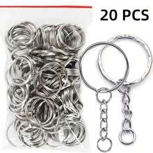 50pcs Metal Blank Keyrings/Stamped Key Chains (Mixed) Separable Key Holder Keyring Pendant