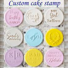 Customized Personalized Cookie Embossing Stamp Mold, 3D Design For Halloween And Christmas, Kitchen Baking Cake Decorating DIY Cutting Tool, Icing Cake Mold, Wedding Clay Candy Embossing Name Cake Mold, Handmade