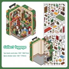 2 miếng dán + 1 tấm thiệp cảnh Thỏ dễ thương dán cảnh ngoài trời, miếng dán phong cảnh thu nhỏ nổi 3D sáng tạo mới, miếng dán vẽ thư giãn tự làm, miếng dán trang trí nhà búp bê giáo dục, không cần cắt - Nhiều màu - Xem 13