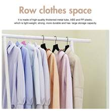 1pc Floor Standing Coat Rack, Bedroom Compact Clothes Hanger Rack With Shelves, Multi-Layer Storage For Living Room, Mobile & Multifunctional Design Indoor And Balcony Drying Rack - trắng - Xem 6