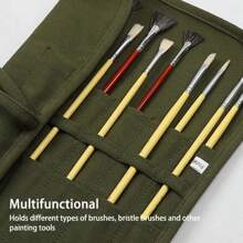 Bolsa de almacenamiento para pinceles de pintura, 22 ranuras, bolsa de almacenamiento para pinceles de acuarela y gouache, bolsa enrollable para bolígrafos - negro 22 hoyos - Ver 3