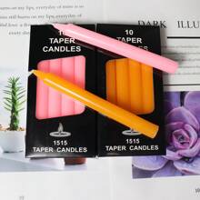 1 Box Of 10pcs, 16cm High Straight Candles, Each Lasts 2 Hours, Unscented, Suitable For Indoor/Outdoor, Emergency Lighting, Wedding, Church, Holiday, Birthday Party And Event Decoration, Dripless Tapered Design Gifts Graduation