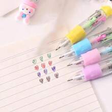 5pcs Random Bunny Shaped 4-Color Retractable Ball Point Pens, Mini Easter Gifts