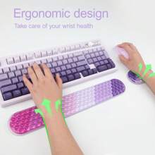 Ergonomic Crystal Keyboard Wrist Rest, Mouse Wrist Rest & Extra Large Mouse Pad Set - PU Silicone Pad, Anti-Slip, Soft Support, Comfortable Typing