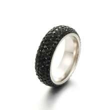 1 Stück 5-reihiger geschwungener Ring aus Titan-Stahl mit Strass, modischer vielseitiger Partnerring, koreanischer Stil, europäisch-amerikanisch beliebt, 5-reihiger gewölbter Strass-Ring, Titan-Stahl-Keramik-Strass-Rundbögen Eheringe, Unisex für den täglichen Gebrauch