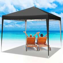 CAROMA Pabellón 3x3, pabellón plegable 3x3 impermeable estable, carpa para fiestas 3x3 pabellón de jardín protección UV 50+ pabellón plegable 3x3m pabellón emergente con 4 sacos de para acampar, playa (negro)