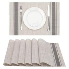 Rectangular Placemat Kit For Table Setting Placemat Dinner Sousplast 30x45cm - Marrón Mocha - Ver 1