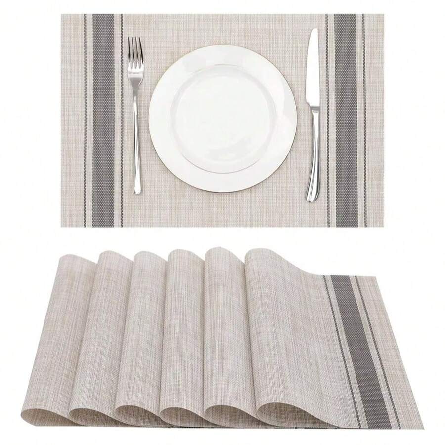 Rectangular Placemat Kit For Table Setting Placemat Dinner Sousplast 30x45cm - Marrón Mocha - Ver 1