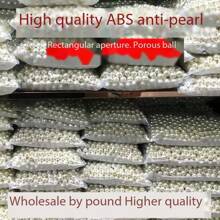 High Brightness ABS Faux Pearl Rice White Pure White Perforated Pearl Jewelry Material Clothing Accessories DIY Pearl Wholesale, DIY Bracelets, Phone Cases, Necklaces, Jewelry, Homemade Friend Gifts, Perforated Multifunctional Jewelry