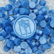 100pcs/Bag Blue Wax Sealing Beads, Octagonal Shape, Used For Envelope Seals, Wedding Invitations, Gift Packaging