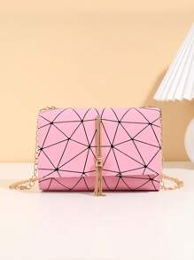 1 件女孩时尚流苏金属翻盖斜挎包、单肩包、零钱包，适合日常、派对、通勤，理想的礼物