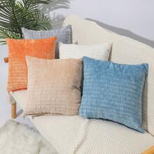 2pcs Bohemian Throw Pillow Case, Comfortable Farmhouse Cushion Cover With Striped Texture Chenille Material, Suitable For Sofa, Bed, Living Room