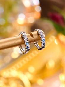 1 Pair Elegant Cubic Zirconia Earrings, Suitable For Women, Suitable For Wedding Anniversary, Engagement Party, Valentine's Day Gifts,Mom,Mother,Mother's Day,Gift