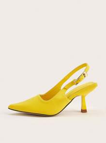 女士新款时尚舒适百搭尖头一脚蹬高跟鞋