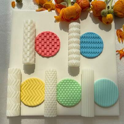 Soft Pottery Earring Polymer Clay Cutter Roller Texture Polymer Clay Seamless Polymer Clay Texture Roller Claycutters