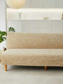 1pc High Elastic Jacquard Plush Sofa Bed Cover, Folding Armless Sofa Bed Full Cover, All-In-One Sofa Bed Slipcover For Living Room, For All Seasons