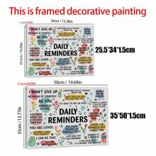 1 PIEZA Póster de lienzo con recordatorios diarios inspiradores, arte de pared motivacional para el hogar, oficina, cafetería - Sin marco, sin plumas - Ideal para regalos de cumpleaños y festividades - 1PC - Ver 5