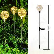1 pièce Lumière solaire sur chemin avec globe en cristal - Pour le jardin, la terrasse et les occasions festives