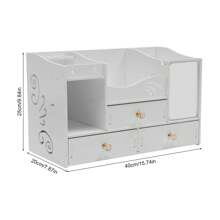 kangten Makeup Storage Box Cosmetic Organizer +Drawers, Desktop Tidy Table Organiser Storage Case For Office/Home - White - View 3