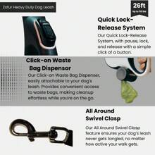 Zofur Premium Retractable Dog Leash - 26 Ft, Heavy-Duty For Dogs Up To 110 Lbs