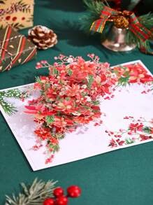 1 Pop-Up Greeting Card, Tulips, Poinsettia Flowers, Magnolia, Orchids, Apple Blossoms, Small Daisies, Suitable For Valentine's Day, Mother's Day, Birthdays, Anniversaries. Surprise Gift For Friends, Gift For Lovers, Gift For Girlfriend, Gift For Mother, Birthday Card, Flower Card